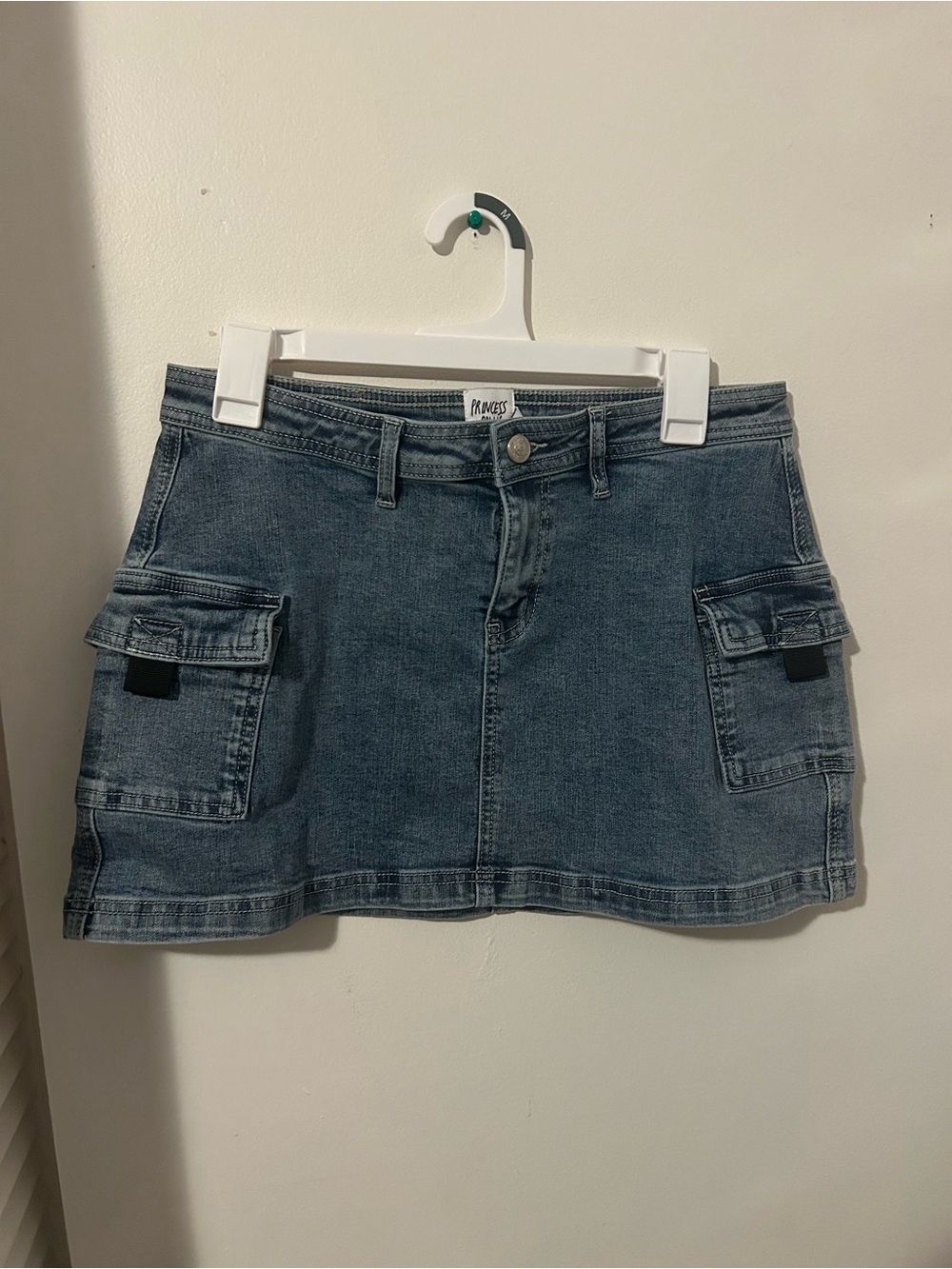 Princess Polly Light Blue High-Rise Denim Skirt